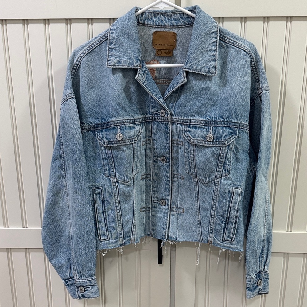 Women’s American Eagle Denim Embroidered Jacket size XS